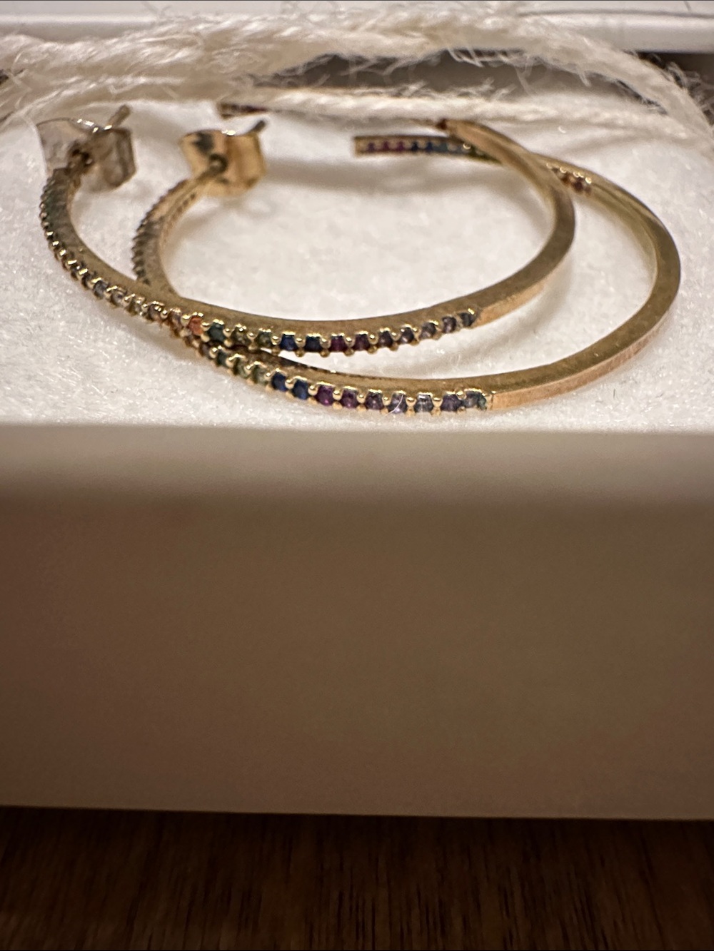 Gold-Tone Rainbow Hoop Earrings